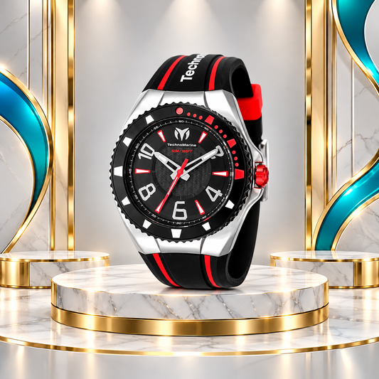Reloj TechnoMarine Cruise Original – Blanco, negro y rojo 44mm