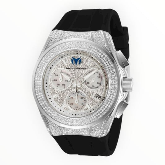 TechnoMarine Cruise Diva Pave Swiss Ronda Z60 Caliber Women's Watch w/ Pave & Mother of Pearl Dia